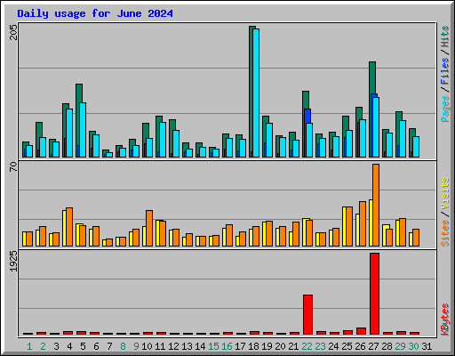 Daily usage for June 2024