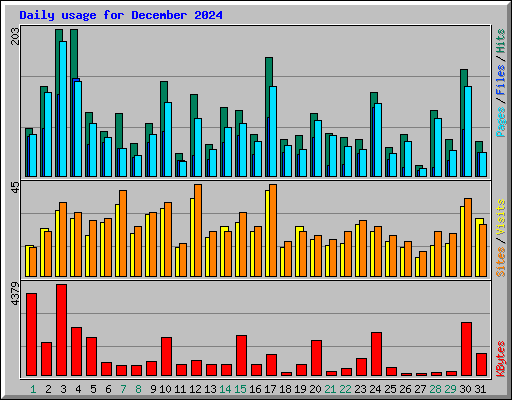 Daily usage for December 2024