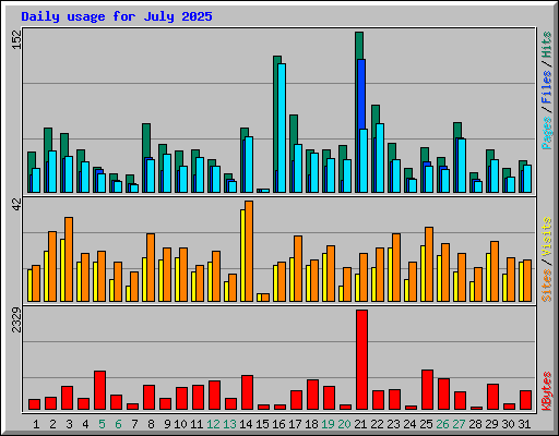 Daily usage for July 2025