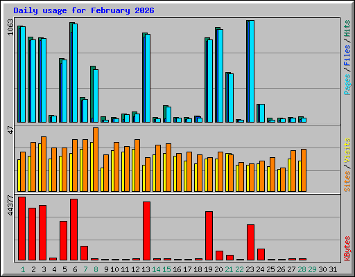 Daily usage for February 2026