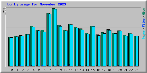 Hourly usage for November 2023