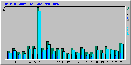 Hourly usage for February 2025