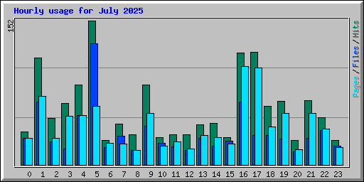 Hourly usage for July 2025