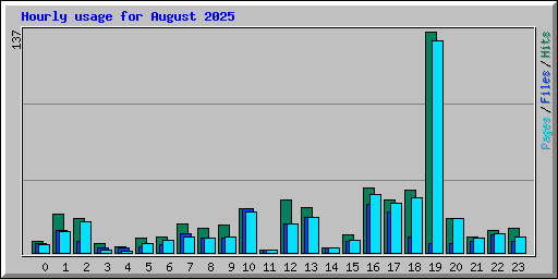Hourly usage for August 2025