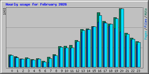 Hourly usage for February 2026